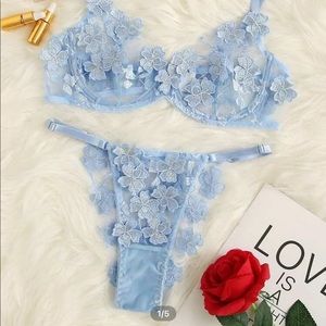 SHEIN baby blue lingerie set